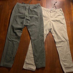 Old Navy, size L, beige, olive green, joggers chino